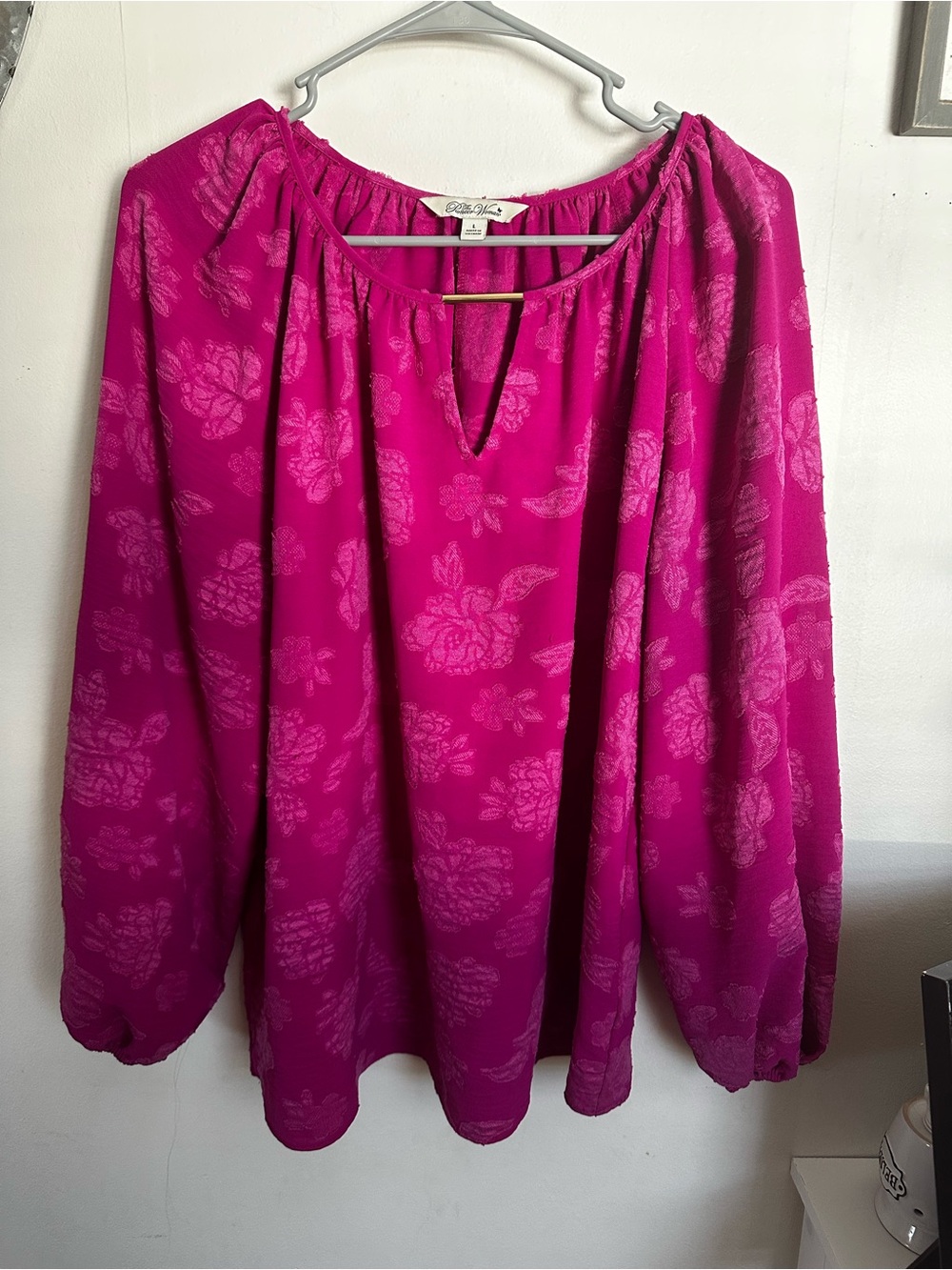 The Pioneer Woman Hot Pink Floral Peasant Tunic